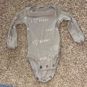 Carter's Gray 'I ♥ Mommy / I ♥ Daddy' Long-Sleeve Baby One-Piece